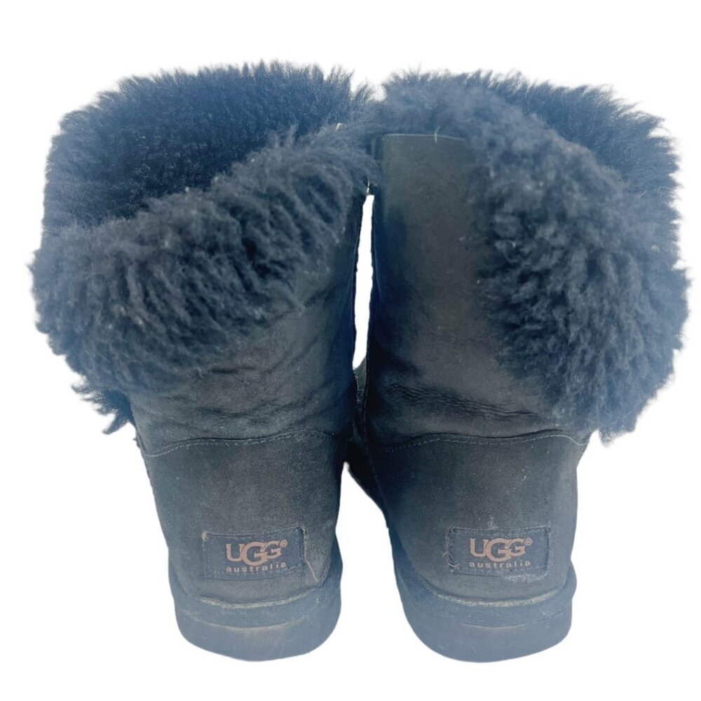 UGG Australia Women's Bailey Button II Black Sheepskin Boot Bootie Size 7 - Picture 5 of 13